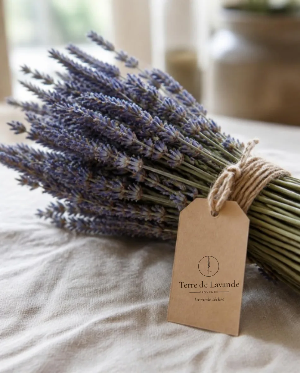 Dried lavender with the Terre de Lavande label
